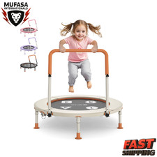 36" Toddler Trampoline  Foldable Mini Jumper w/ Adjustable Handle  Safety Pad