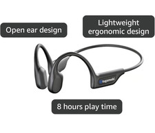 Tugamobi SA04 Black Bone Conduction Headphones Lightweight Open-Ear Wireless