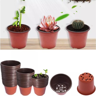 Plastic Plant 100PCS Flower Pots Nursery Garden Seedlings Pot Container US
