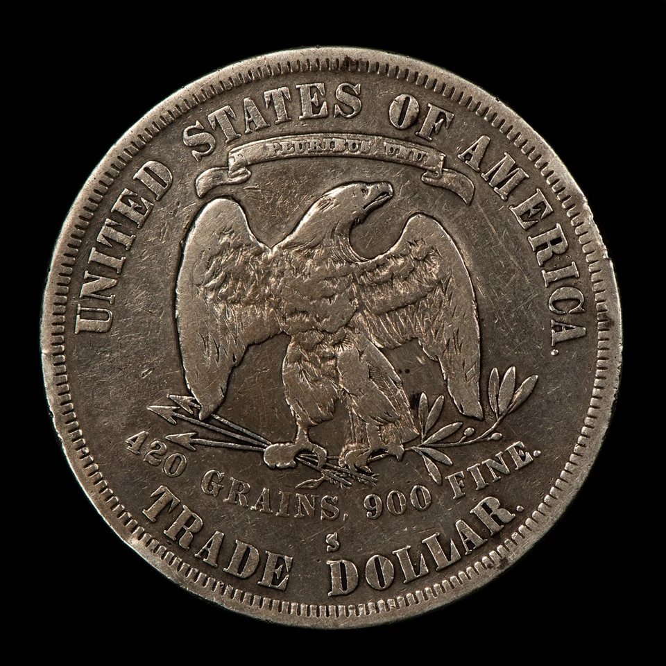 Dólar de comercio de plata de Estados Unidos 1878-S $1 - auténtico en estado bastante bueno - SKU-B4968 Foto 4 de 4