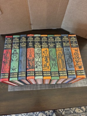 Vintage The Junior Classics 1957 Complete Set Popular Edition Collier Vol. 1-10