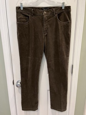 The Mens Store Bloomingdales Brown Micro Corduroy Tailored Fit Pants 36x30 Mens