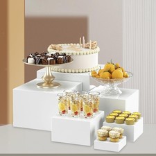 5 Pack Food Buffet Stands, Cube Display Stands, Nesting Dessert Table Stands,