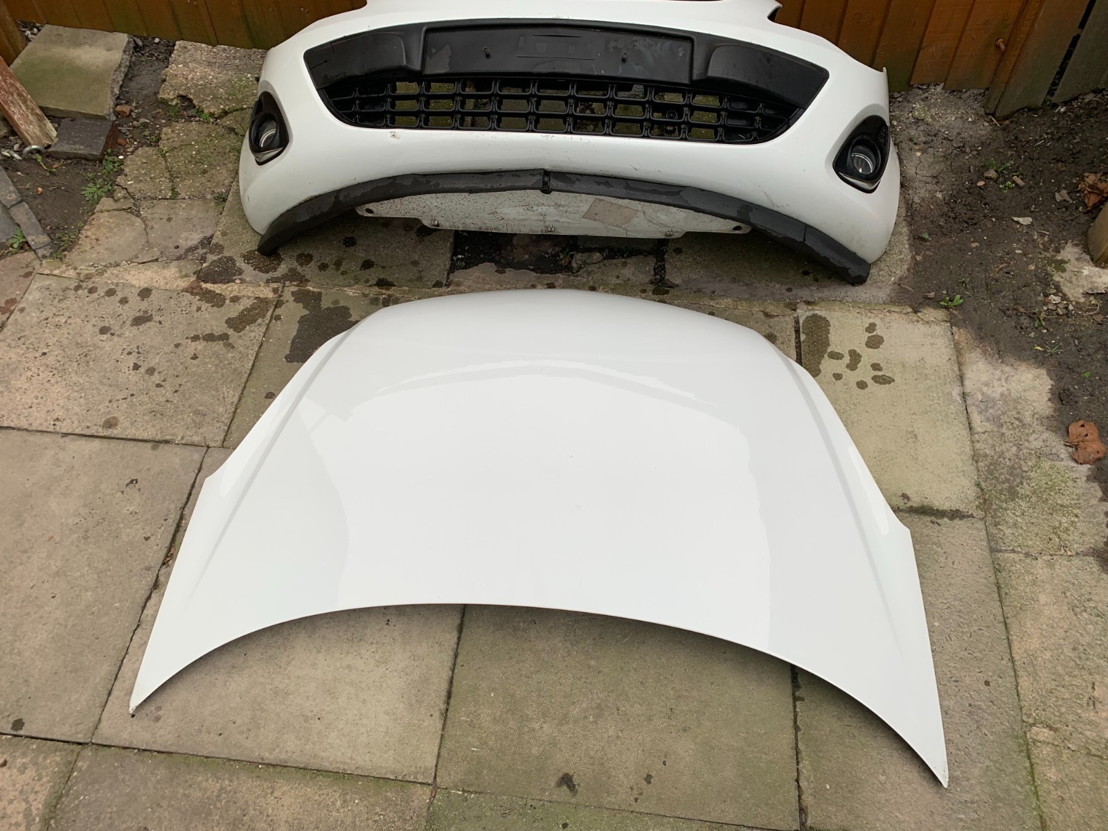 Vauxhall Corsa D Front Bumper, bonnet   White 2012