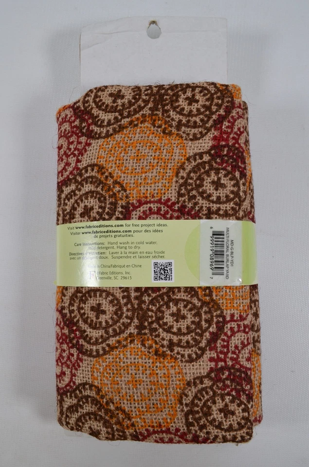 FABRIC PALETTE  Burlap / Toile de Jute 36" x 44" Multi Floral - Image 2 of 4