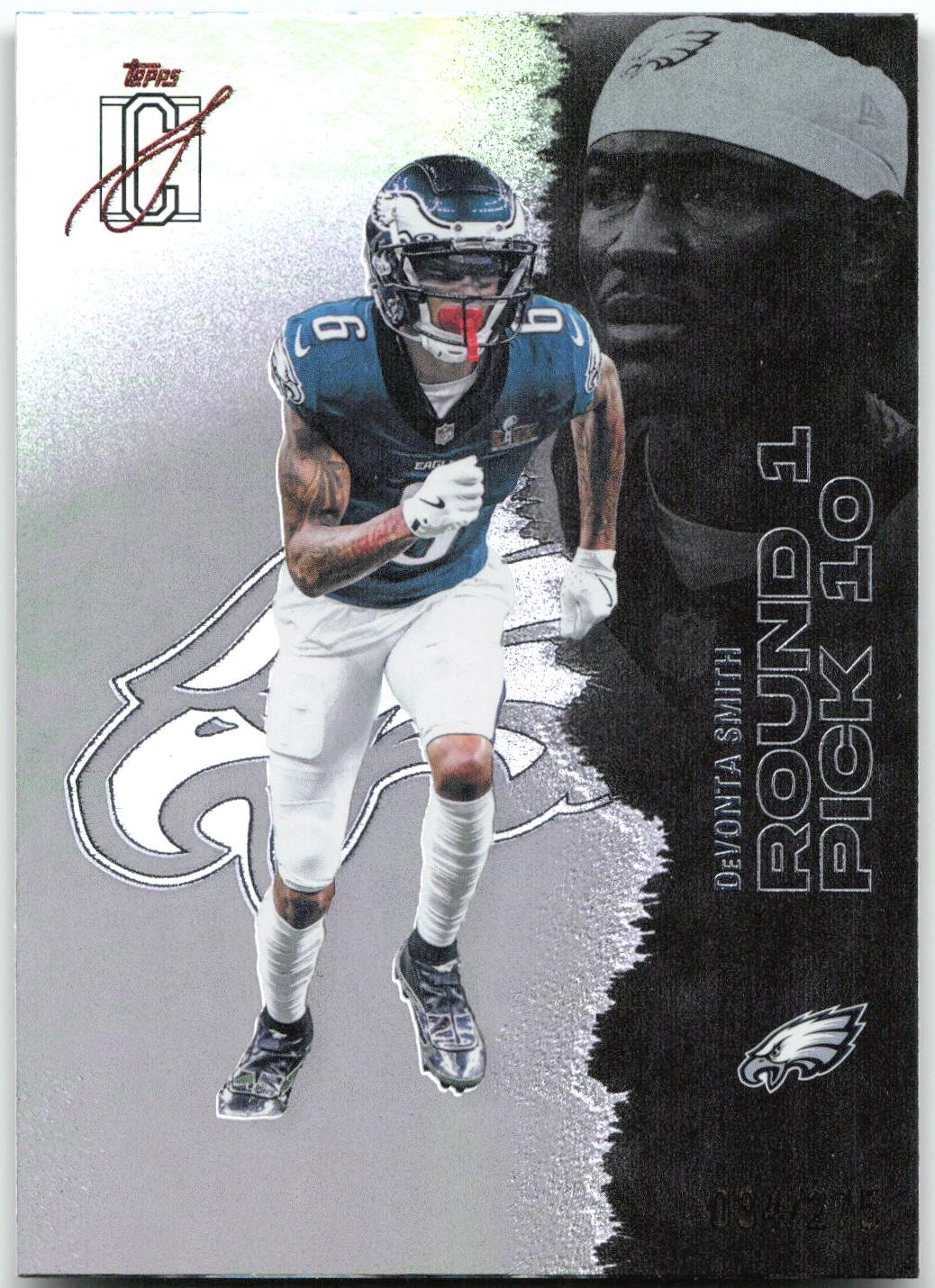 DeVonta Smith 2025 Topps Signature Class Chrome Silver Refractor #94 Eagles