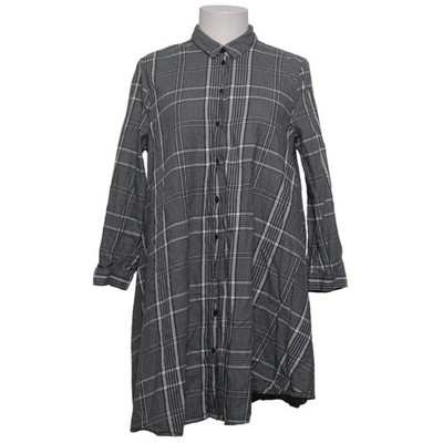 Zara Woman, Blusenkleid, Größe: M, Grau/Schwarz/Weiß, Baumwolle, Karo #tHM
