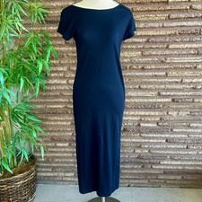 White Label The White Company Dress Navy Blue Back Button Maxi Casual Size 4