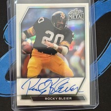 Rocky Bleier 2026 Leaf Metal Football On Card Auto /9 White Prismatic Steelers