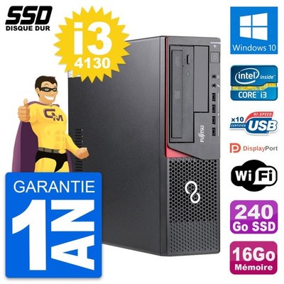 PC Fujitsu Esprimo E720 E85+ DT Intel I3-4130 RAM 16GB SSD 240GB Windows 10 WLAN