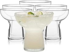 Stemless Margarita Glasses Set of 6, Modern Margarita Glasses, Lightweight, Uniq