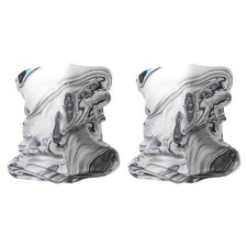 2pcs Summer Neck Gaiter Sun Protection Face Mask for Fishing, Black-white-green