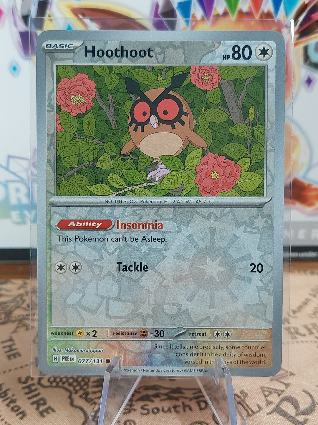 Hoothoot 077/131 Reverse Holo NM - Pokemon TCG Prismatic Evolutions