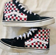 VANS Sk8-Hi Kids Red/White/Black Checkerboard High Top Sneaker US 5.5