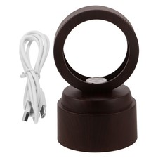  Imitation Wood Grain Base Rotating Led Sphere Light Crystal Lamp Display Stand