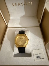 Versace Dylos VQD030015 Gold-Tone Steel Quartz Women's Watch w/ Diamond Indices