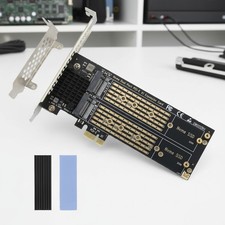M.2 NVMe PCIe Adapter with Heat Sink - Plug  Play, Supports All SSD Sizes