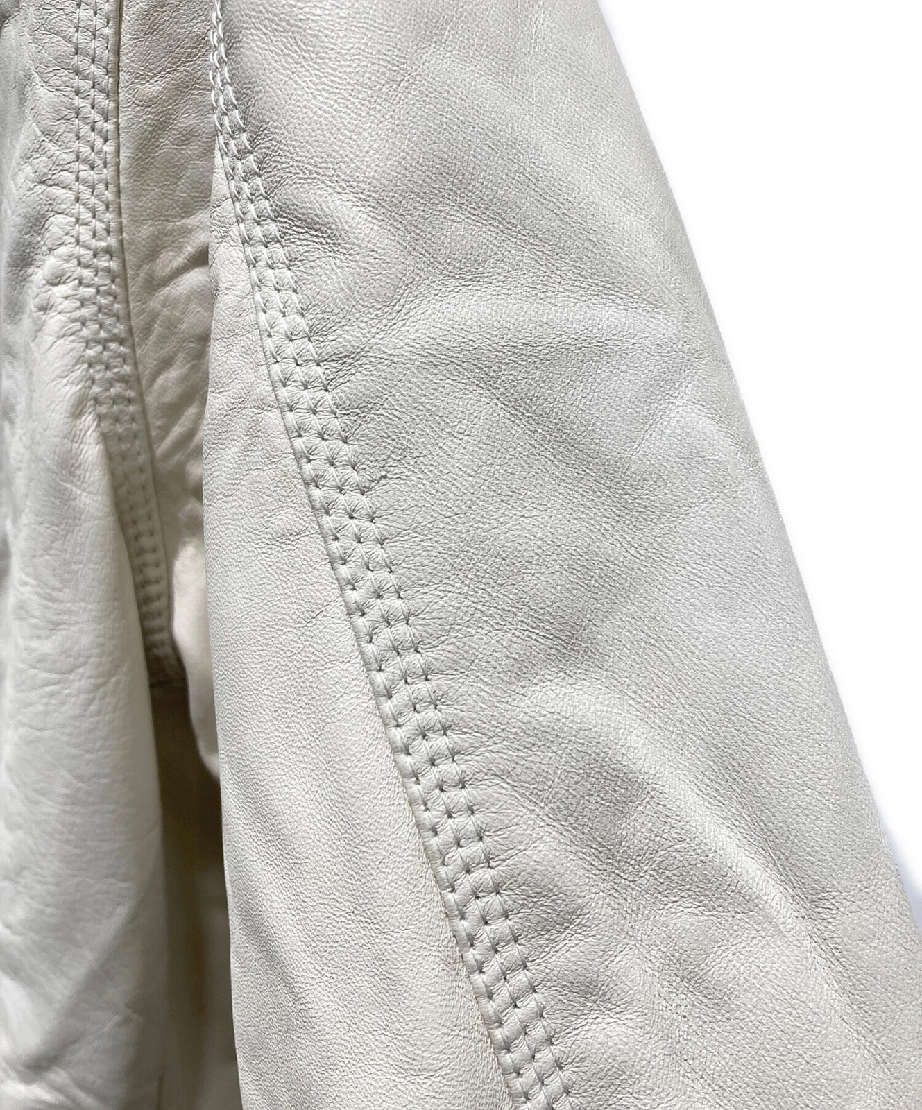 Diesel Processed Hooded Leather Jacket Men's Size S White image 10