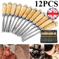 12PCS Wood Carving Knife Chisel Set Woodworking Whittling Cutter Chip Hand Tool