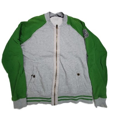 Calvin Klein Jeans Full Zip Sweatjacke Men XL Grau Grün Armpatch Sweatshirt