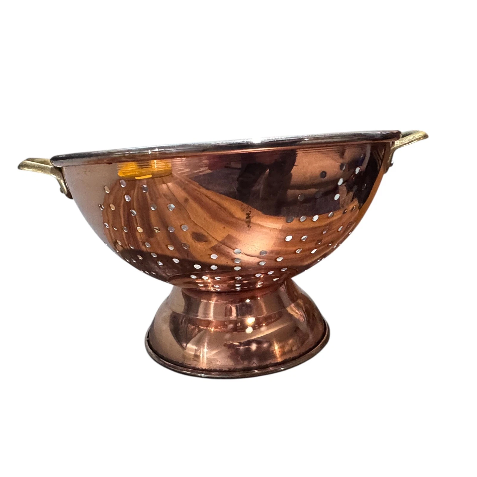 Vintage Copper Colander Strainer Brass Handles Country Kitchen Korea 9"
Opens in a new window or tab