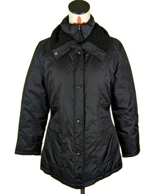 Steve Barrys Double Down Jacket Black Winter Zip Up Pockets Lightweight Womens M
