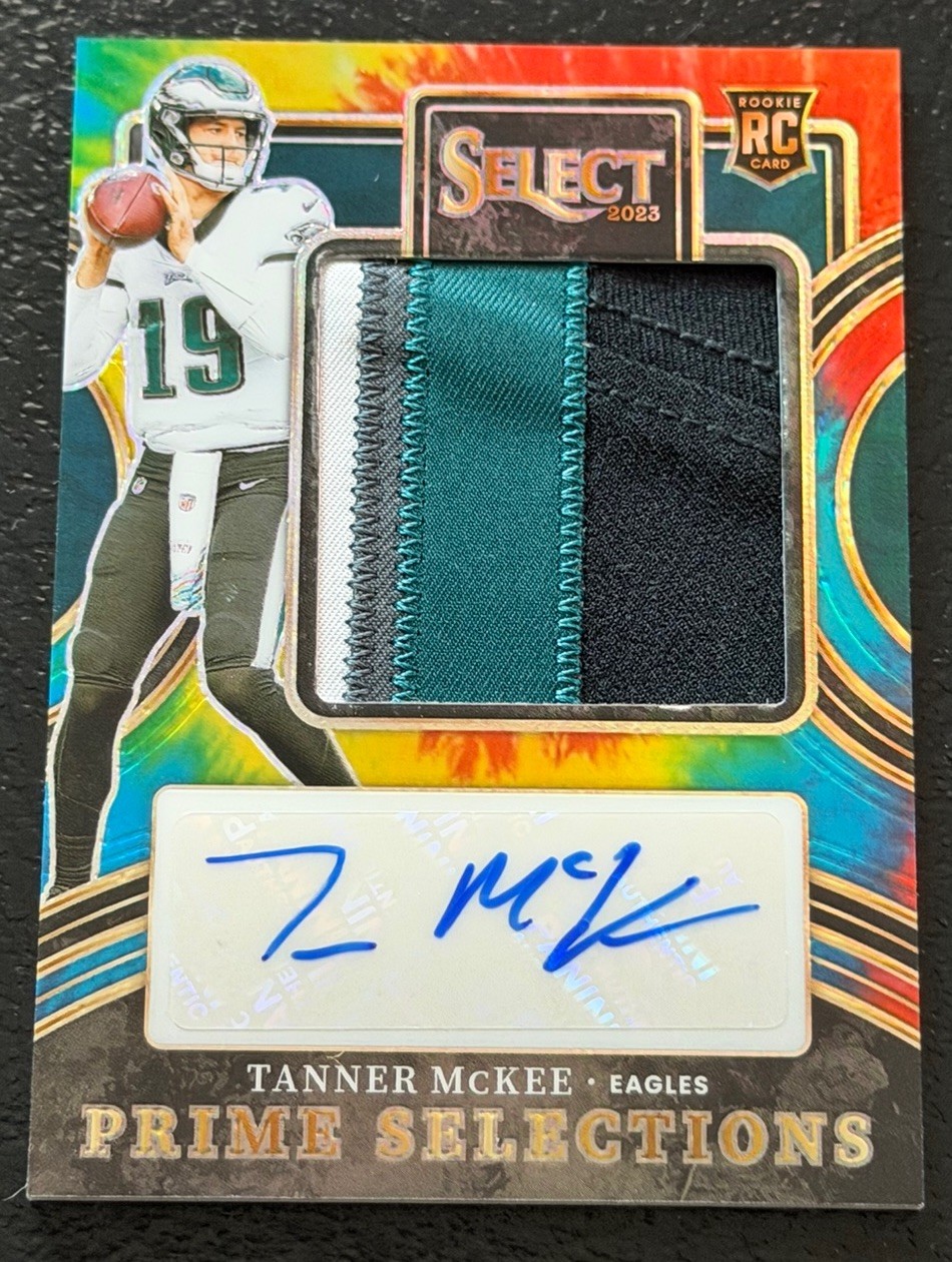 Tanner McKee Panini Select Prime Selections Signatures #PSTMC Tie Dye