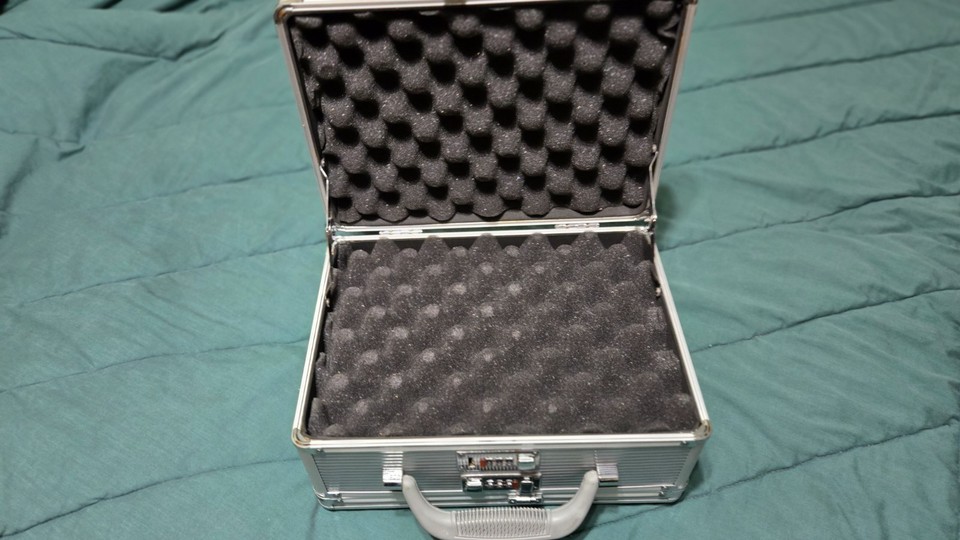 Double Sided Handgun Pistol Aluminum Gun Case With 2 Combination Locks ...