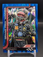 2025 Topps Chrome F1 Charles Leclerc Italy GP Winner Blue RayWave 105/150 #108