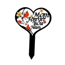 Memorial Grave Markers Heart Memorial Plaque Stake Metal Cemetery Memorial Mom