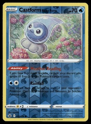 Castform Rainy Form 033/198 Common Chilling Reign Pokemon Reverse Holo LP