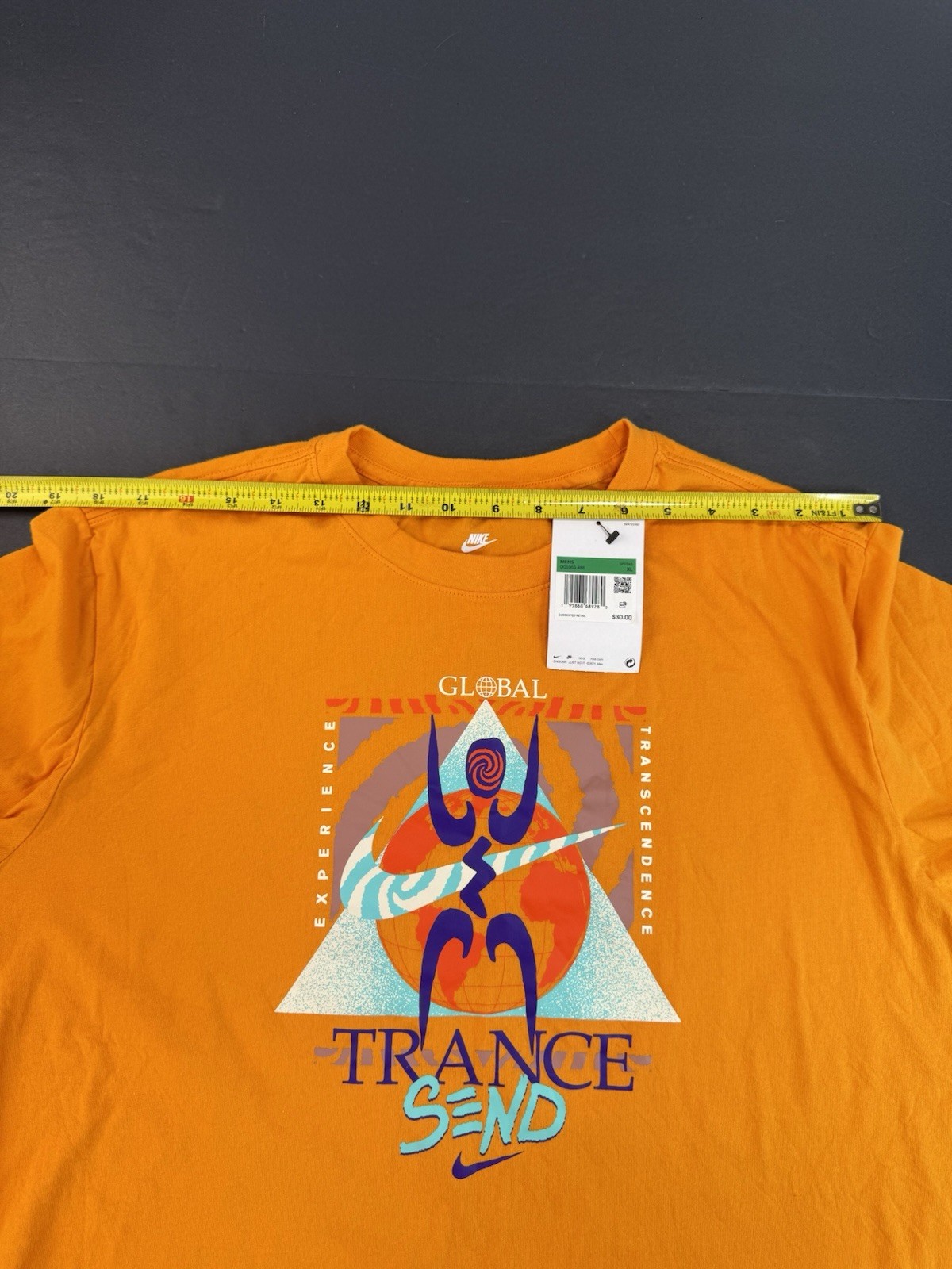 Nike Men's Transcend Festival T-Shirt Crew Neck Orange Size XL NEW DQ1063-886 thumbnail 5