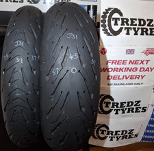 Michelin Road 5 190/55/17 &120/70/17 Motorcycle Tyres Partworn J31