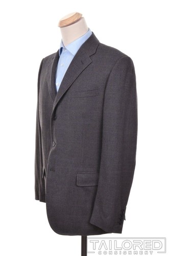 BAMFORD & SONS Green Plaid Check 100% Wool Mens Blazer Sport Coat Jacket - 44