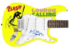 The Clash Signed Fender 1/1 London Calling Lp Cd Graphics Photo Guitar ACOA