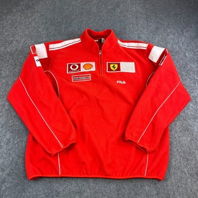 Fila Ferrari Herren Fleece Pullover 1/4 Zip XXL Italy Schumacher Ära Scuderia