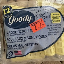 Goody Magnetic Hair Rollers 12 Yellow Tight Locking USA 1999