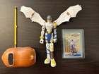 Vintage 1999 Digimon Digivolving Angemon Patamon Figure Complete w/ Prism Card