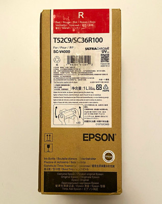 Epson UltraChrome Genuine/Original Ink Bottle, Red, For SC-V4000 T52C9