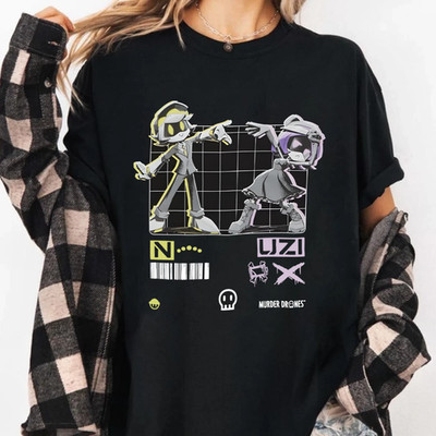 Murder Drones N and Uzi Unisex Tshirt Graphic Anime Sci-Fi Fan Shirt