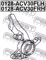 STUB AXLE WHEEL SUSPENSION FEBEST 0128-ACV30FRH FOR TOYOTA KLUGER 3L,2.4L - Image 3 of 4