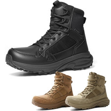 NORTIV 8 Men's Tactical Boots Side Zip Lightweight Work Combat Military Boots