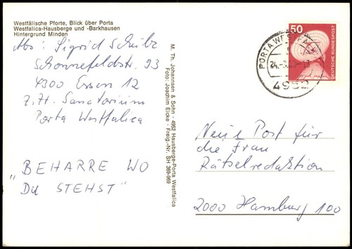Ansichtskarte Porta Westfalica  Pforte Hausberge Barkhausen Luftaufnahme 1980 - Bild 3 von 3