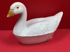 Terrine faience barbotine Modèle de Caugant oie 24,5 x 12 x H 17 cm