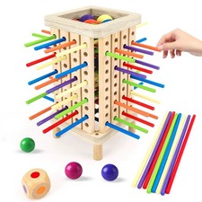 Pichoi Montessori Wooden Board Game Multiplayer Math Educational Toy for Boys