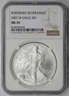 2007-W Burnished American Silver Eagle $1 MS 70 NGC