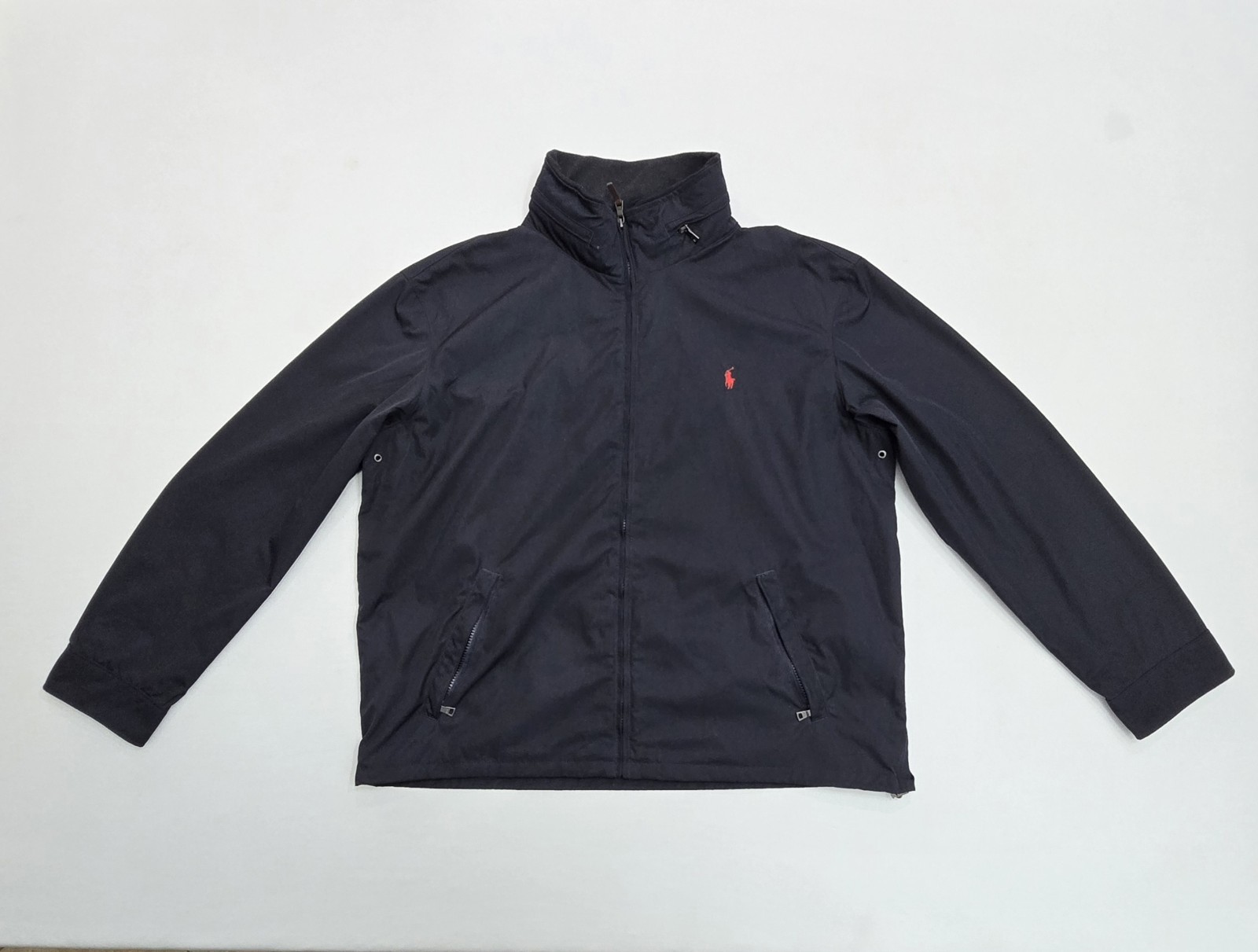 Polo Ralph Lauren Jacket Vintage Mens XXL Navy Blue Stowaway Hood