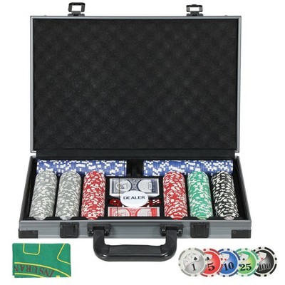SPORTNOW 400-teiliges Pokerchips Set, Texas Holdem Pokerset mit Koffer, Matte