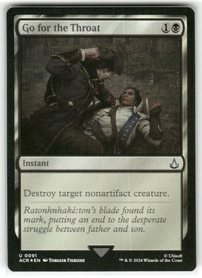 MTG Go for the Throat Foil Universes Beyond: Assassin's Creed #91 NM Pack Fresh