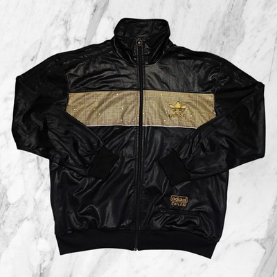 ADIDAS CHILE 62 Felpa Zip Uomo Vintage Oro Nera Giacca Tuta Raro